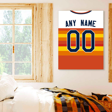 Houston Jersey Custom Canvas Print Wall Art for Boy Girl Men Women Baseball Personalized Canvas Art